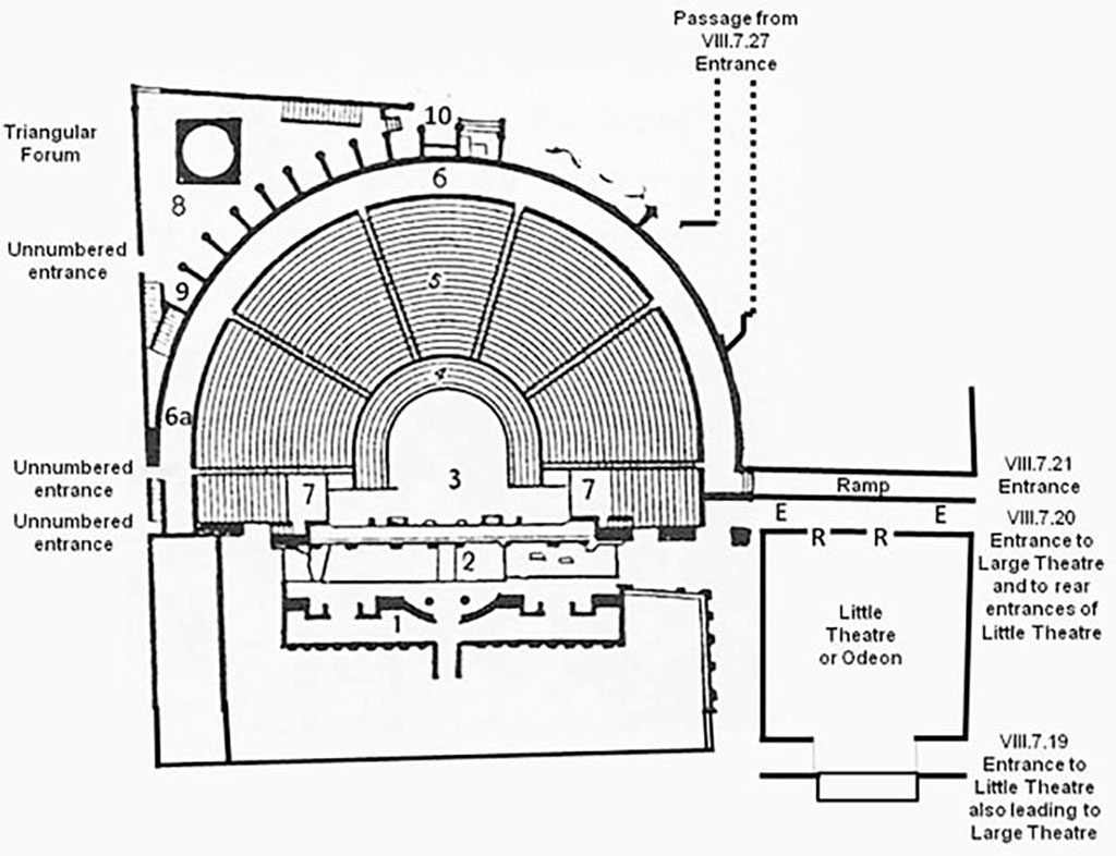 VIII.7.20.21.27 Pompeii Large Theatre. Plan